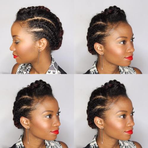 Simple Braided Updo For Short Natural Hair