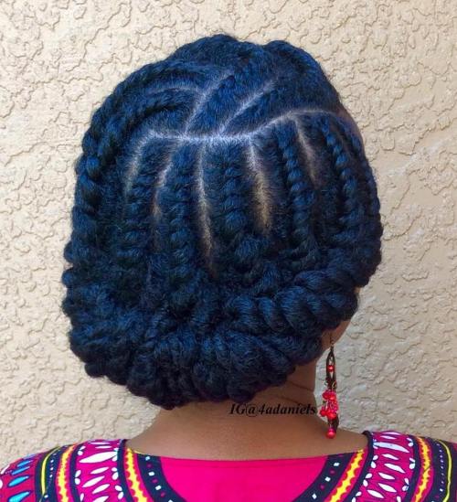 Protective Updo with Twists