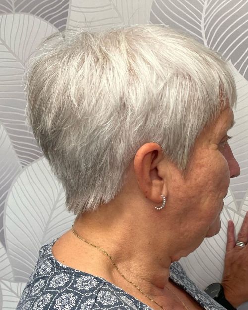 Wash and Wear Pixie for Older Women with Round Face and Double Chin