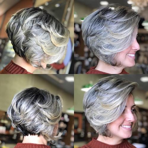 Feathered Wedge Cut with Side Bangs for Thick Hair