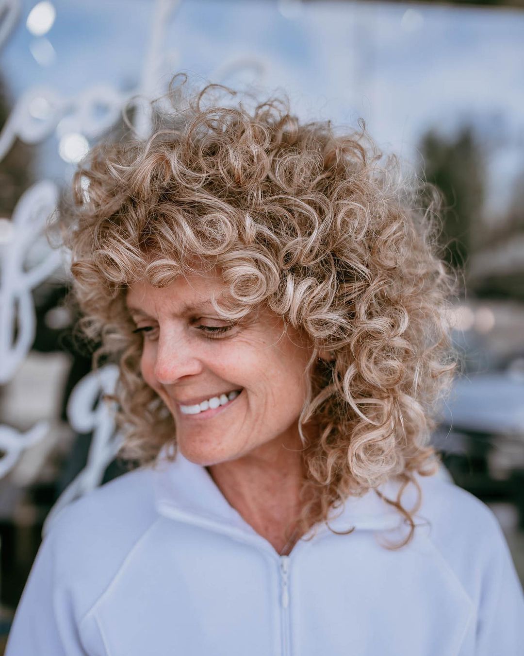 Blonde Curly Shag for Older Women